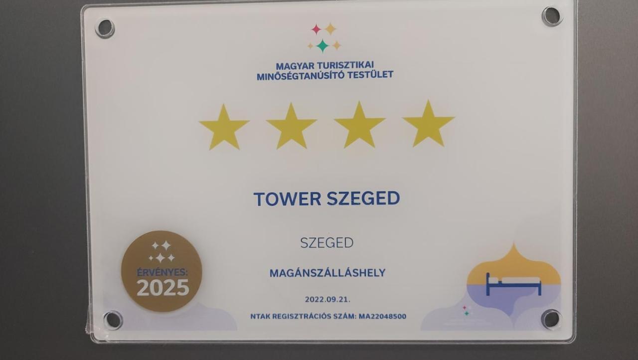 Tower Szeged Belvarosi Exkluziv Panoramas Apartman - Free Parking Exterior foto